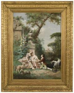 SERRES Alexandre 1850-1901,depicting a Rococo style courting scene,Dallas Auction US 2009-03-18