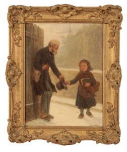 SERRES Antony 1828-1898,A young girl giving alms to a beggar in a snowy ci,Duke & Son GB 2022-03-24