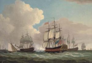 SERRES Dominic,H.M.S. Ocean joining Admiral Keppel's fleet off Us,1778,Christie's 2005-05-25