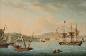 SERRES John Thomas 1759-1825,The Bay of Naples,1824,John Moran Auctioneers US 2022-09-20