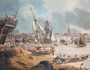 SERRES John Thomas 1759-1825,The Harbour at Weymouth,1805,Charles Miller Ltd GB 2015-11-03
