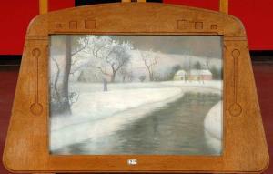 Serrurier bovy Gustave 1858-1910,Paysage animé sous la neige,VanDerKindere BE 2012-06-12
