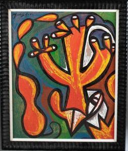 SETE Menelaw 1964,colorful abstracted figure,2004,Quinn & Farmer US 2020-09-26