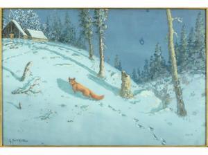 SETHER Gulbrand 1869-1941,Fox In The Snow,Susanin's US 2021-05-12