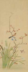 SETTAN Hasegawa 1778-1843,Drei Vögel, Narzissen und Zweige mit Restlaub und ,Lempertz DE 2010-06-11