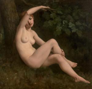 SEVESTRE Jules Marie 1834-1901,Femme nue assise sous un arbre,Lucien FR 2018-06-03