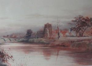 SEVILLE FREDERICK WILLIAM 1800-1900,A View of Atcham Church from the River,Halls GB 2023-03-08