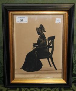 SEVILLE W. & Son,Portrait Silhouette of a Lady reading in a Chair,1838,Tooveys Auction 2017-12-29