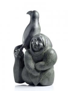 SEVOGA Thomas 1941,Inuit-Frau und Vogel,1979,Schmidt Kunstauktionen Dresden DE 2016-12-10