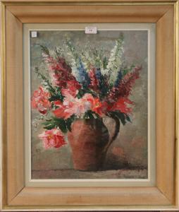 seward blanche,Still Life Study of Flowers in a Pottery Jug,Tooveys Auction GB 2009-09-08