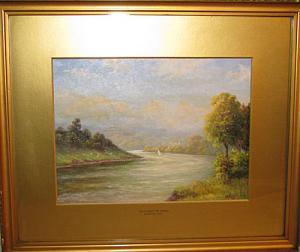 SEWELL Edith G 1800-1800,Oil on Card "River Dart,Windibank GB 2008-10-25