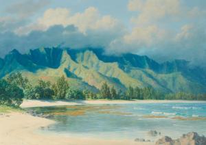 SEXTON Leo Lloyd 1912-1990,Beach and Mountains, Haena, Kauai,1976,Bonhams GB 2021-08-03
