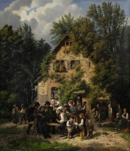 SEYDEL Eduard Gustav 1822-1881,Vor der Schenke,1855,Scheublein Art & Auktionen DE 2021-09-24