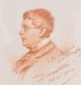 SEYMOUR Lucas,head and shoulders portrait of Sir George Frampton,1903,Burstow and Hewett 2011-02-23