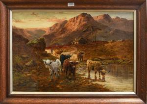 SEYMOUR Samuel 1775-1832,'Near Glencoe, Argyllshire', highland cattle in la,Tennant's GB 2021-09-24