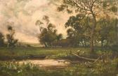 SEYMOUR Thomas,'A Surrey stream' figures by a boat with harvestin,John Nicholson 2021-06-23