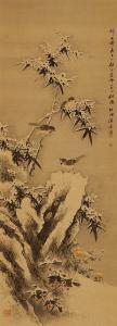 Shûtô Kinoshita,depicting sparrows, snow-laden bamboo and chrysanthemums,Lempertz DE 2017-12-08