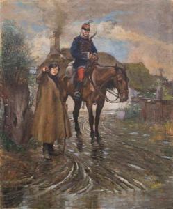 SHAFFER ben a 1800-1900,Soldato della cavalleria francese con donna carita,1914,Babuino 2011-09-19