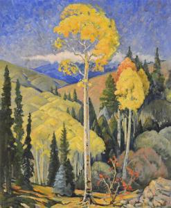 Shaffer Martin 1913-1985,Fall Landscape, Taos,Santa Fe Art Auction US 2017-11-11