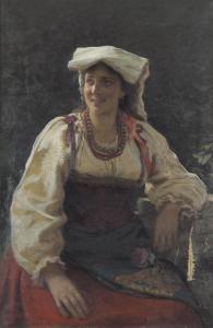 SHAKHOVSKOY Nikolai Pavlovich 1800-1900,Porträtt av ung kvinna,Uppsala Auction SE 2008-12-02