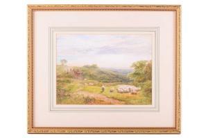 SHALDERS George 1826-1873,sheep resting by a lane with a cart beyond,Dawson's Auctioneers 2023-12-15