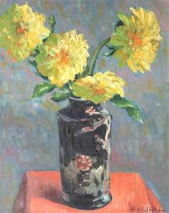 SHALL G W,Still Life, Dahlias in a Chinoiserie Vase,Theodore Bruce AU 2016-10-30