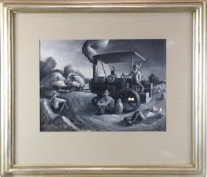 SHANE FREDERICK EMANUEL 1906-1992,Untitled-Steam Threshing,Clars Auction Gallery US 2020-10-10