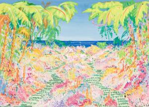 SHANKS Alexander, Alec,Scenic design titled "Steps by a Tropic Bay",Swann Galleries 2022-12-15