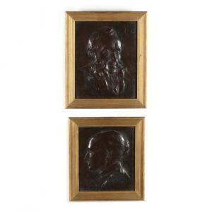 SHANKS William Somerville 1864-1951,A Pair of Bronze Portrait Plaques,Leland Little US 2020-02-15