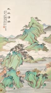 SHANSHOU HUANG 1855-1919,Scholars in Blue Green Landscape,1915,Sotheby's GB 2024-04-08