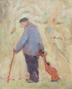 SHANTZ ROBERT,impressionist study of an old man and a child,1975,Cuttlestones GB 2021-09-02