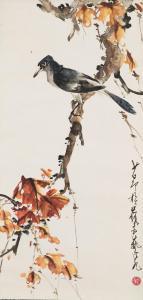SHAO ANG ZHAO 1905-1998,Bird Perching on a Maple Tree Branch Hanging scroll,Bonhams GB 2024-03-19
