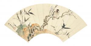 SHAOJIU XU 1911,Bird on Plum Blossom,Christie's GB 2016-11-29
