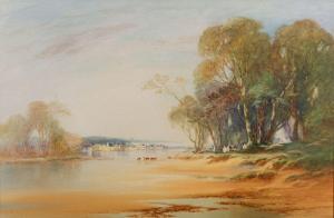 SHAPLAND John 1865-1929,Estuary View with cattle and figures,Bearnes Hampton & Littlewood 2024-01-16