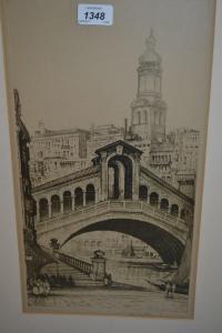 SHARLAND Edward W 1884-1967,The Rialto Bridge, Venice,Lawrences of Bletchingley GB 2017-03-14