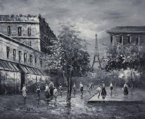 SHARON 1955,Parisian Street Scene,Hindman US 2015-10-01