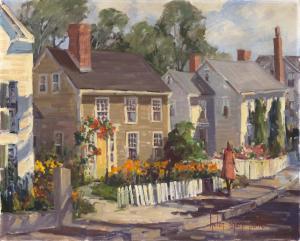 SHARP POTTER Helen 1900-2018,Street scene, likely Nantucket,Eldred's US 2020-01-24