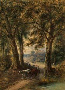SHARPE LAWSON,Herder with Cattle in an Autumnal Landscape,Keys GB 2009-12-11