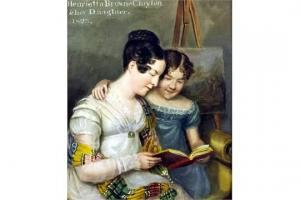 SHARPLES Ellen Wallace 1769-1849,Portrait of Henrietta Browne-Clayton and her da,Canterbury Auction 2015-04-14