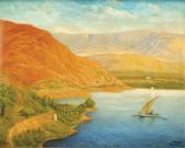 Shaul Schur Aharon 1865-1945,Landscape of the Sea of Galilee,Tiroche IL 2019-01-26