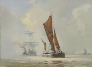 SHAW George 1929-1989,A fishing boat, a tug and sailing vessel in the di,Sworders GB 2024-06-25