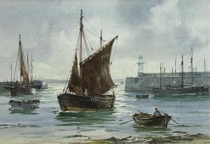 SHAW George 1843-1915,Boats In Newlyn,David Lay GB 2022-08-04
