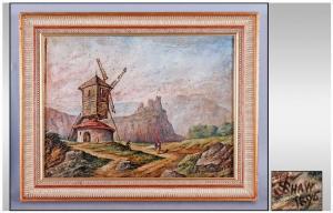 SHAW John,A Windmill In A Continental Landscape,1895,Gerrards GB 2014-09-11