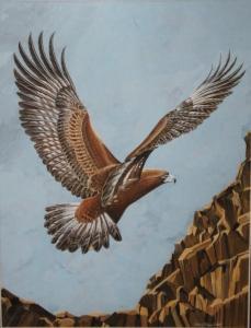SHAW JOHN G,Study of eagle flying towards rocky outcrop,1980,Cuttlestones GB 2017-09-14