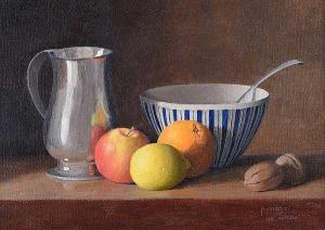 SHAW Margaret 1900-1900,STILL LIFE, FRUIT & PEWTER TANKARD,Ross's Auctioneers and values 2020-08-12