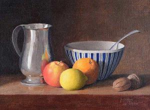 SHAW Margaret 1900-1900,STILL LIFE, FRUIT & PEWTER TANKARD,Ross's Auctioneers and values 2020-01-29