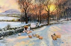 SHAW Noel 1932,Sheep Grazing in Winter,Gormleys Art Auctions GB 2023-12-05