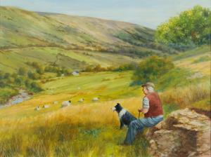 SHAW Noel 1932,TENDING SHEEP IN THE GLENS,Ross's Auctioneers and values IE 2023-12-06
