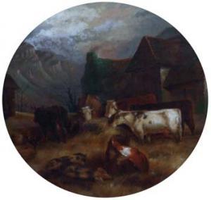 SHAW W.R 1839-1846,Farmyard scene with
 cattle and pigs,Peter Wilson GB 2011-02-16