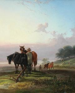 SHAYER Henry # Charles 1800-1900,The Plough Team,1885,Mossgreen AU 2008-08-17